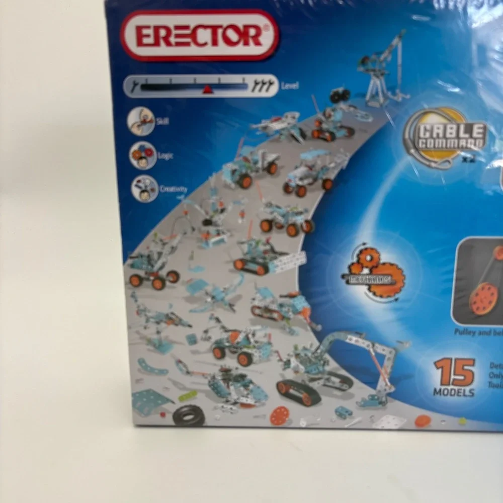 Erector Multimodels 15 Model Set 6515 Cable Command 250+ Parts New Sealed